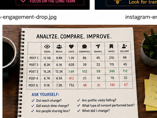 Analyzing Instagram engagement across multiple posts
