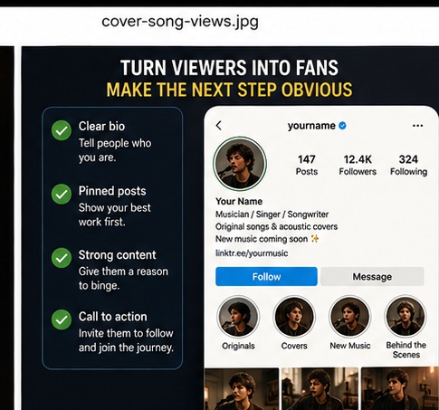 Musician converting Instagram viewers into followers