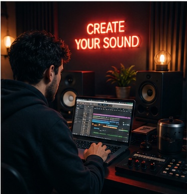 Behind the scenes music studio content