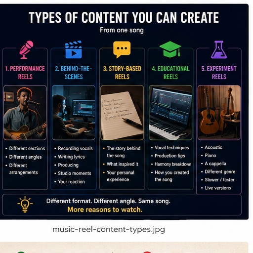 Different types of Instagram Reels for musicians
