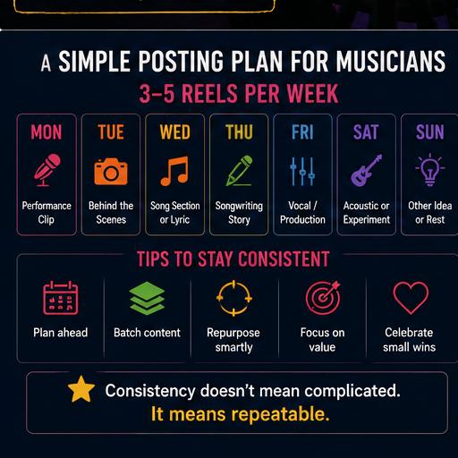 Consistent Instagram posting plan for musicians
