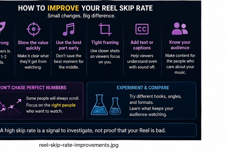 Ways to improve Instagram Reel skip rate