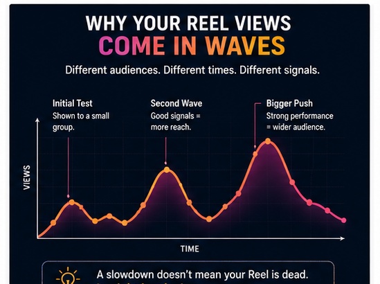 Instagram Reel views arriving in waves