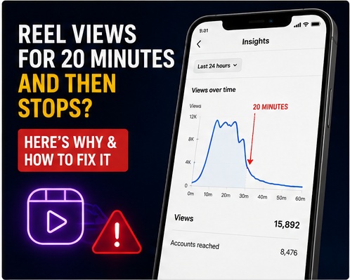 Instagram Reel views stop after 20 minutes