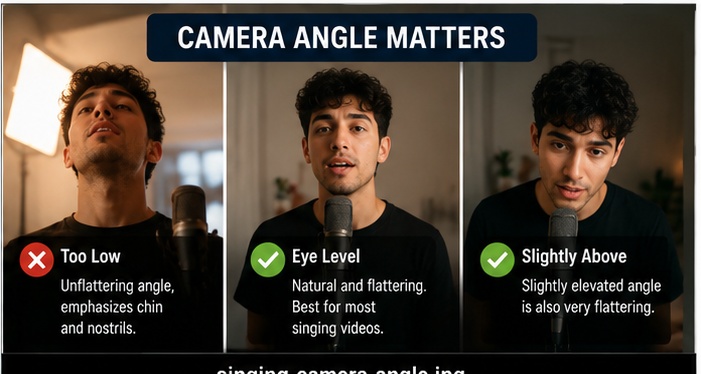 Best camera angle for singing videos