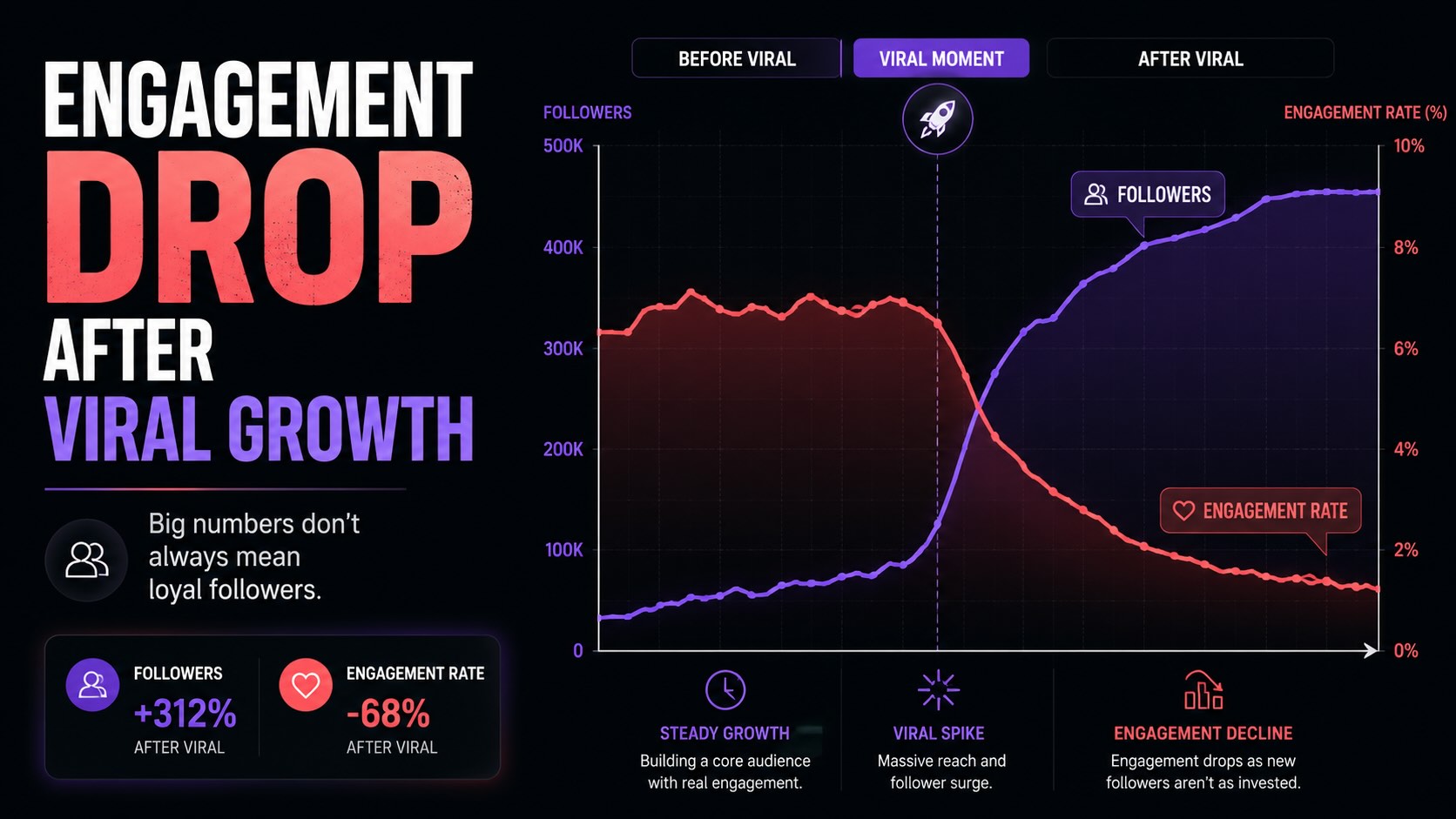 Engagement drop after viral growth